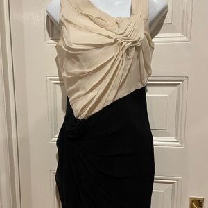 EMMA The BEST Diane Von Furstenberg Dress Ever Size 4 Cream & Black SILK